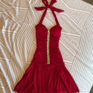 ⭐️Red halter dress size small